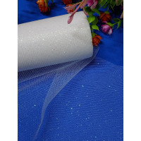 Фатин сітка/Білий із перламутром/ширина 14 см/1 метр