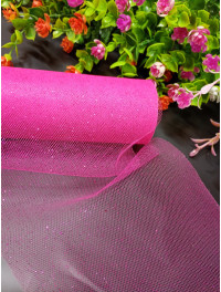 Фатин сітка/малиновий із малиновим блиском/ширина 14 см/1 метр