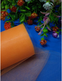 Фатин сітка/жовтогарячий/ Ширина 15 см. Ціна за 1 метр