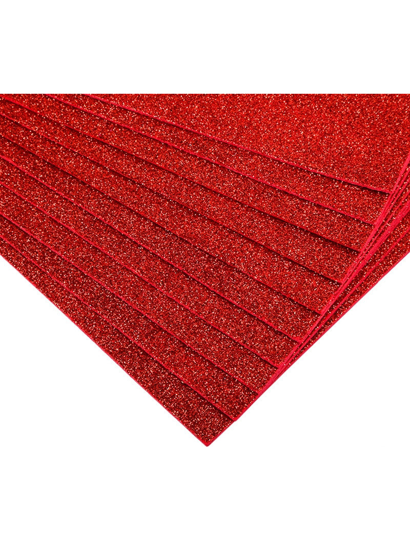 Фоміран із глітером/ Розмір А4/Колір — червоний/ Ціна за аркуш