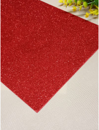 Фоміран із глітером/ Розмір А4/Колір — червоний/ Ціна за аркуш