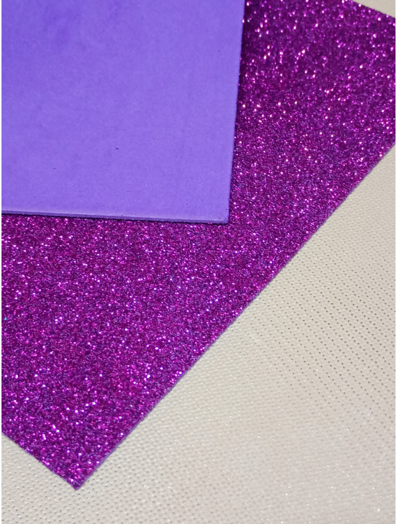 Фоміран із глітером/ Розмір А4/ Колір — світло-фіолетовий/ Ціна за аркуш