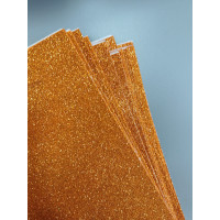 Фоміран глітерний із клейовою. Розмір 20×30 см. Колір оранжевий