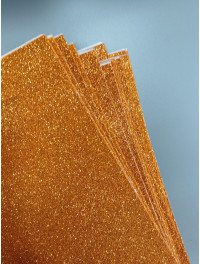 Фоміран глітерний із клейовою. Розмір 20×30 см. Колір оранжевий