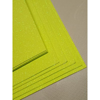 Фоамиран глиттерный с клеевой / 20×30 см / салатовый светлый