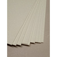 Фоміран глітерний із клейовим/20×30 см/білий