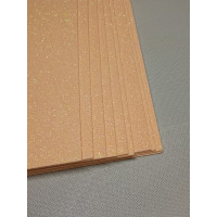 Фоамиран глиттерный с клеевой / 20×30 см / персиковый
