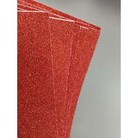 Фоміран глітерний із клейовою. Розмір 20×30 см. Колір червоний.