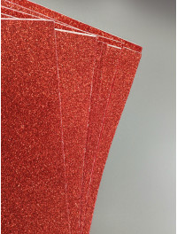 Фоміран глітерний із клейовою. Розмір 20×30 см. Колір червоний.