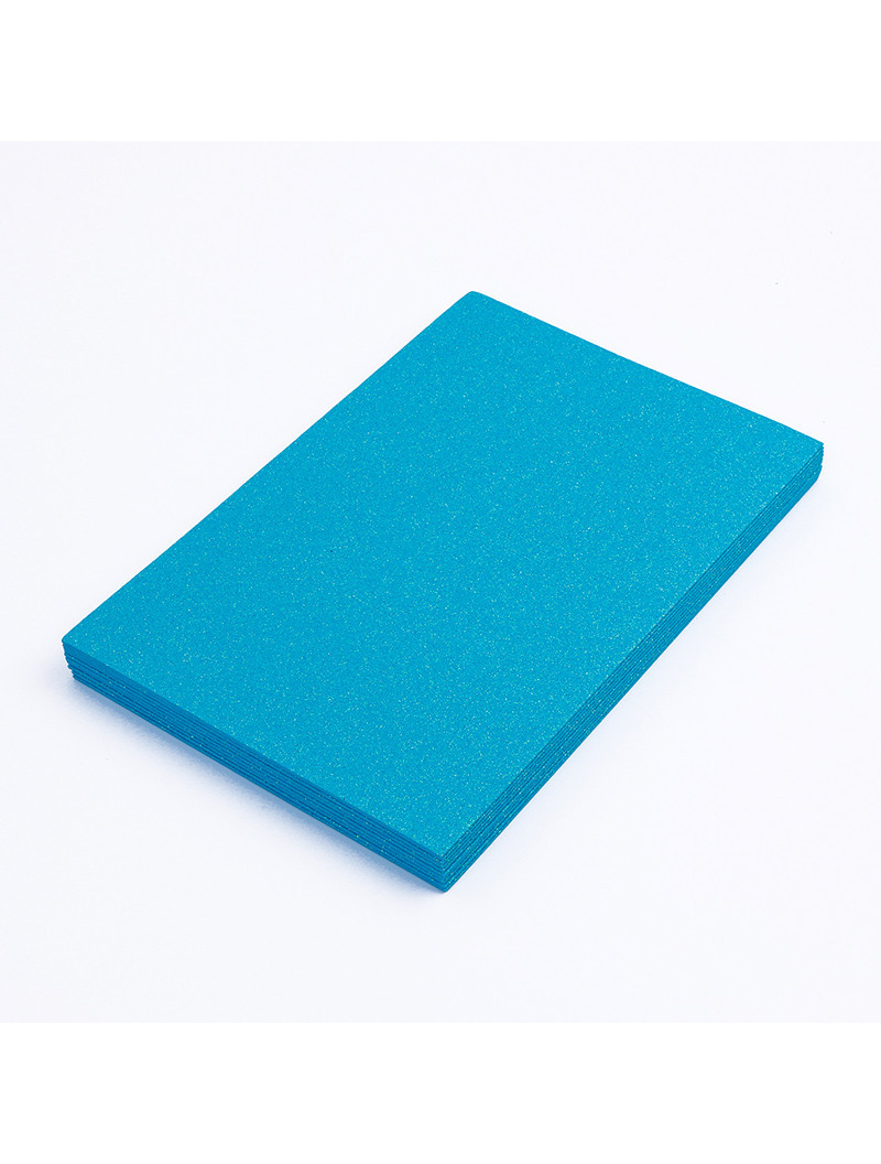 Фоміран глітерний із клейовою. Розмір 20×30 см. Колір блакитний