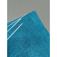 Фоміран глітерний із клейовою. Розмір 20×30 см. Колір блакитний
