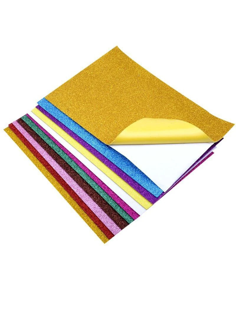 Фоміран глітерний із клейовою. Розмір 20×30 см. Колір блакитний