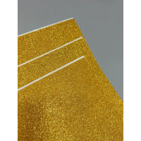 Фоміран глітерний із клейовою. Розмір 20×30 см. Колір — золотий