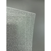 Фоміран глітерний із клейовою. Розмір 20×30 см. Колір — срібло