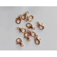 Замок-лобстер. Розмір — 10 мм. Колір — золото. Ціна вказана за 5 шт.