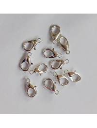 Замок -лобстер. Размер - 10 мм. Цвет - серебро. Цена указана за 5 шт