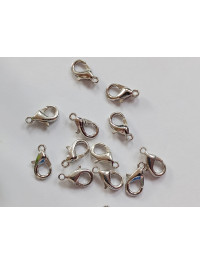 Замок -лобстер. Размер - 10 мм. Цвет - сталь. Цена указана за 5 шт