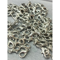 Замок -лобстер. Размер - 12 мм. Цвет - сталь. Упаковка - 5 шт