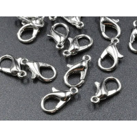 Замок-лобстер (медь с покрытием ). Размер - 14 мм. Цвет - сталь. Упаковка - 5 шт.