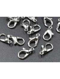 Замок-лобстер (мідь із покриттям). Розмір — 14 мм. Колір — сталь. Паковання — 5 шт.