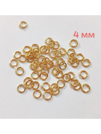 З'єднувальні кільця. Розмір — 4 мм. Паковання — 5 грамів (прим. 130 шт.). Колір лимонне золото