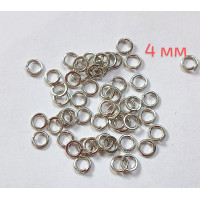 З'єднувальні кільця 4 мм, 5 г колір сталь