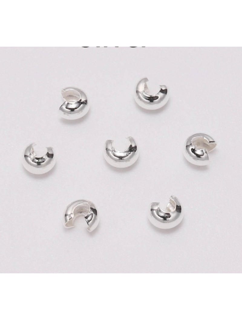 Металеві крімпи / 5 мм / срібло / 10 штук