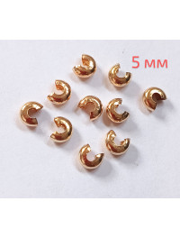 Металеві крімпи / 5 мм  /  золото  /  10 штук