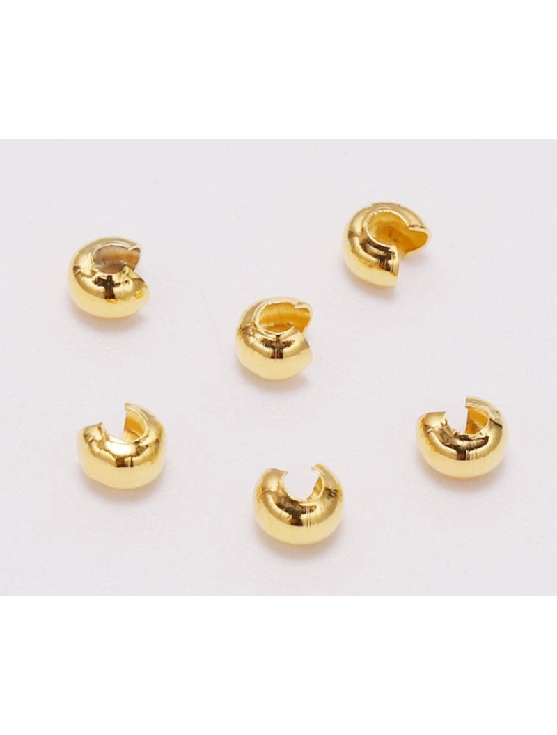 Металеві крімпи / 5 мм  /  лимонне золото  /  10 штук