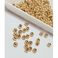 Металлические бусины 3 мм/ золото/ 50 шт.