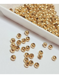 Металеві намистини 3 мм/ золото/50 шт.