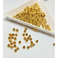 Металлические бусины 3 мм/лимонное золото/ 50 шт.