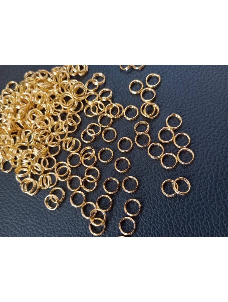 З'єднувальні кільця Подвійні. Розмір — 6 мм. Паковання — 20 шт. Колір — лимонне золото