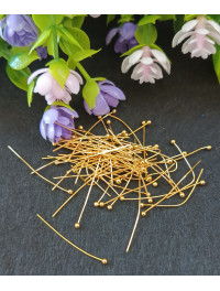 Піни з кулькою 3 см. Колір — золото. Паковання — 10 шт.