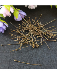 Піни з кулькою 3 см. Колір — бронза. Паковання — 10 шт.