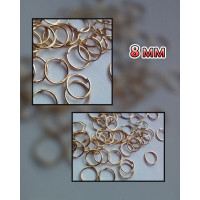 З'єднувальні кільця. Одинарні. Розмір — 8 мм. Паковання — 5 грамів (прим.60 шт.).  Колір — золото