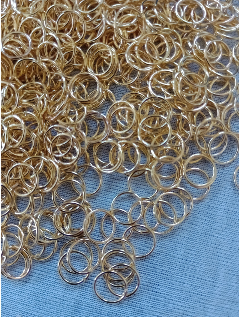 З'єднувальні кільця. Одинарні. Розмір — 8 мм. Паковання — 5 грамів (прим.60 шт.).  Колір — лимонне золото.