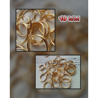 Соединительные колечки "двойные" . Размер - 10 мм. Упаковка - 5 грамм(прим.29шт). Цвет лимонное золото