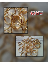 З'єднувальні кільця "подвійні". Розмір — 10 мм. Упаковка - 5 грамм(прим.29шт). Колір лимонне золото