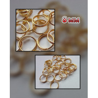 З'єднувальні кільця "подвійні". Розмір — 8 мм. Паковання — 5 грамів (прим.38 шт.). Колір лимонне золото