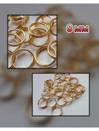 З'єднувальні кільця "подвійні". Розмір — 8 мм. Паковання — 5 грамів (прим.38 шт.). Колір лимонне золото