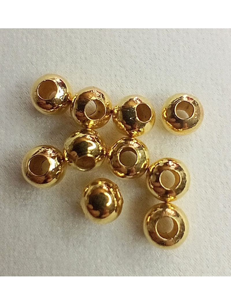 Металеві намистини "шар" Розмір — 5 мм. (відв.2 мм) Світло- лимонне золото. Паковання 10 шт.