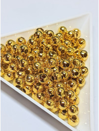 Металеві намистини "шар" Розмір — 5 мм. (відв.2 мм) Світло- лимонне золото. Паковання 10 шт.