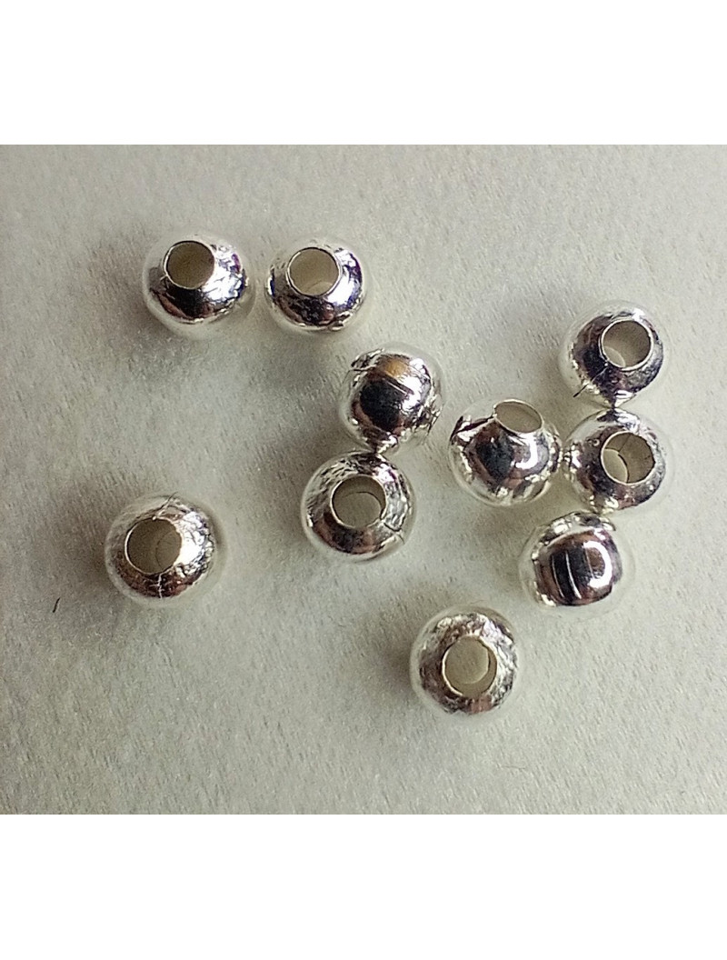 Металеві намистини "шар" Розмір — 5 мм. (відв.2 мм) Світло-сріб. Паковання — 10 шт.