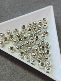 Металеві намистини "шар" Розмір — 5 мм. (відв.2 мм) Світло-сріб. Паковання — 10 шт.