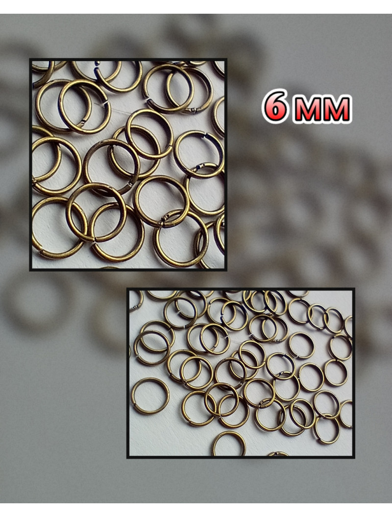 З'єднувальні кільця. Розмір — 6 мм. Паковання — 5 грамів. Колір бронза