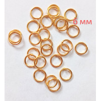 Соединительные колечки. Размер - 6 мм. Упаковка - 5 грамм. Цвет лимонное золото