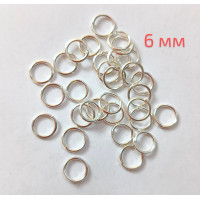 З'єднувальні кільця. Розмір — 6 мм. Паковання — 5 грамів. Колір срібло