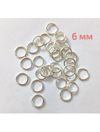 З'єднувальні кільця. Розмір — 6 мм. Паковання — 5 грамів. Колір срібло