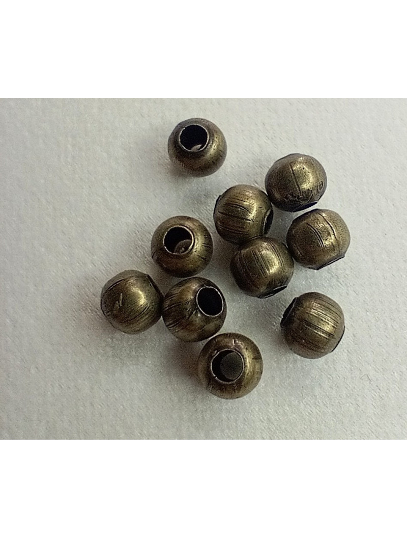 Металеві намистини "шар" Розмір — 5 мм. (від.2 мм) Світло-бронза. Паковання —10 шт